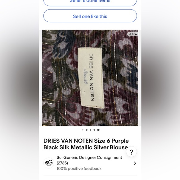 Sheer Dries Van Noten blouse size small / medium - Picture 10 of 11